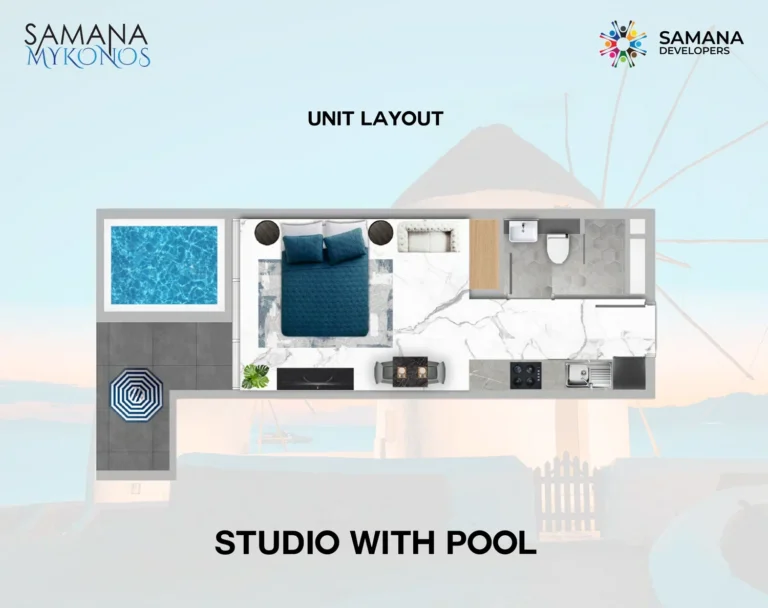 Samana Mykonos floor plan Studio