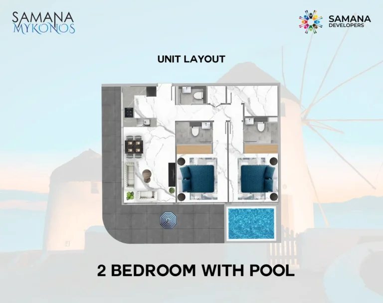 Samana Mykonos floor plan 2 BR