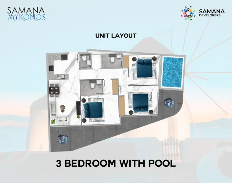 Samana Mykonos floor plan 3 BR