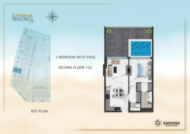 Samana Mykonos Signature floor plan 1-спальн.