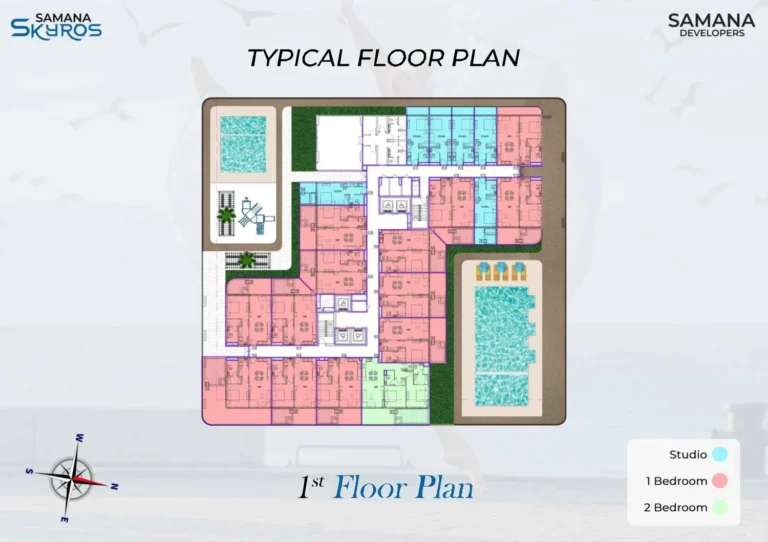 Samana Skyros floor plan Studio