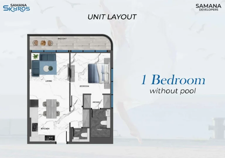 Samana Skyros floor plan 1 BR