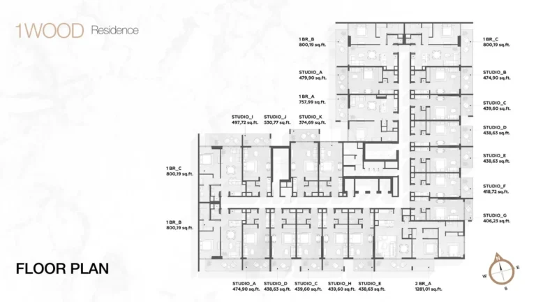 1wood Residence floor plan Studio