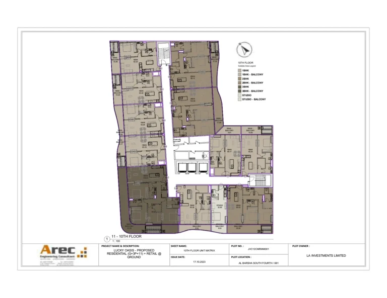 Lucky Oasis Residence floor plan Студия