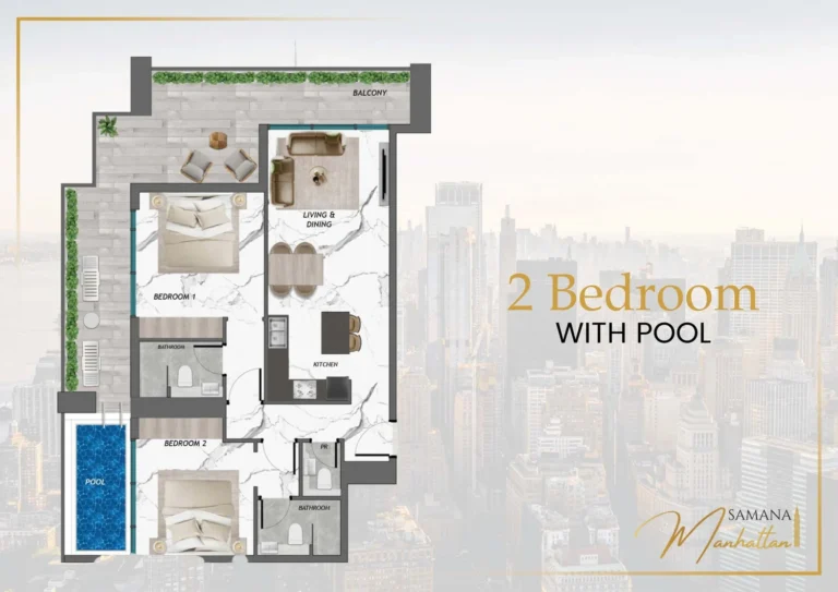 Manhattan 1 By Sd floor plan 2 BR