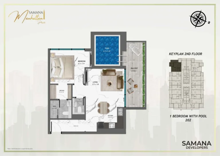 Manhattan 2 By Sd floor plan 1 BR