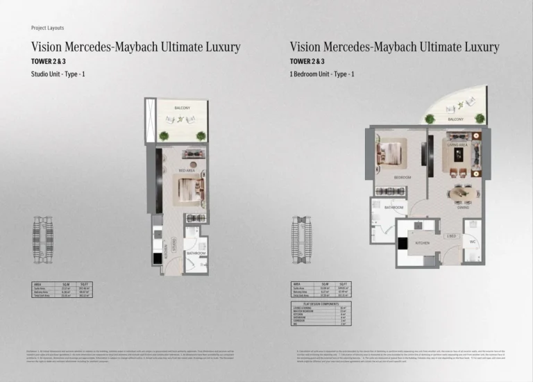 Maybach Ultimate Luxury floor plan Студия · 361 sqft