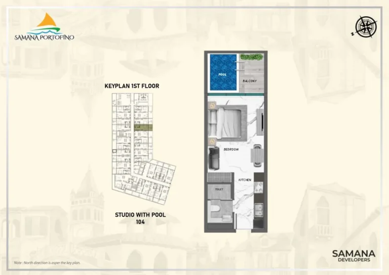 Samana Portofino floor plan Studio