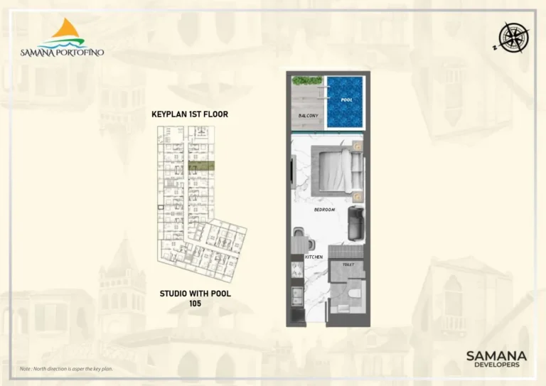 Samana Portofino floor plan Studio