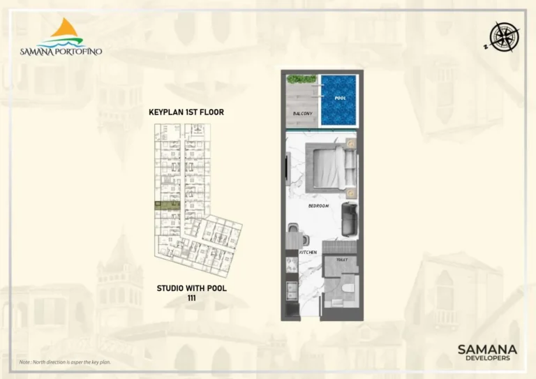 Samana Portofino floor plan Studio