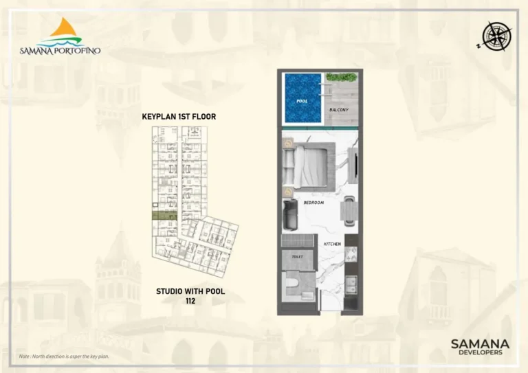 Samana Portofino floor plan Studio