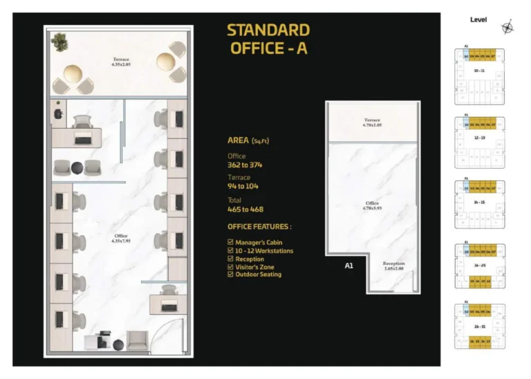 Shahrukhz By Danube floor plan Studio · 465 sqft