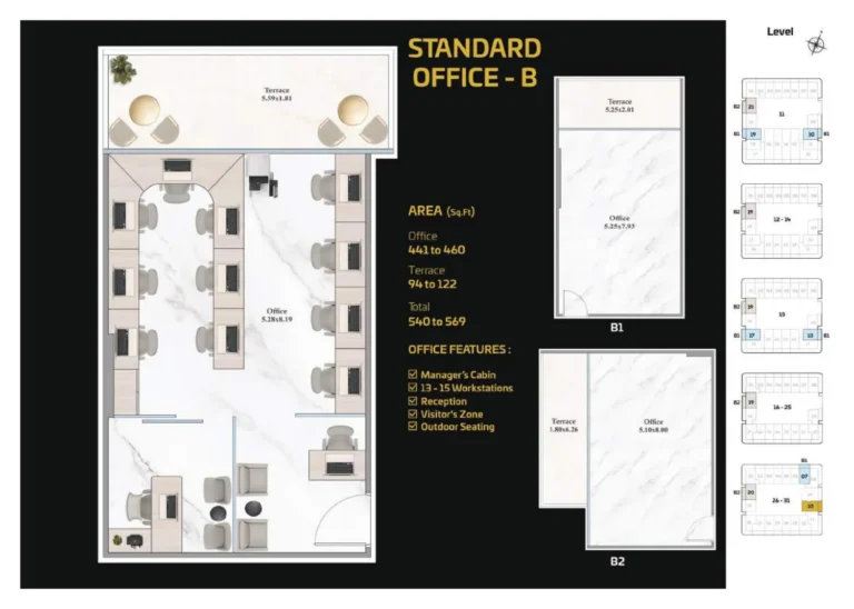 Shahrukhz By Danube floor plan Studio · 540 sqft