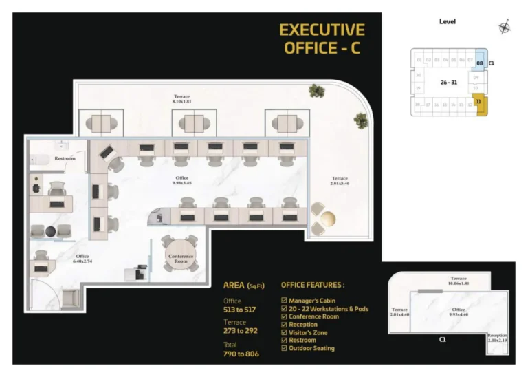 Shahrukhz By Danube floor plan Studio · 790 sqft