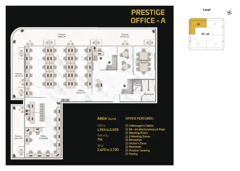 Shahrukhz By Danube floor plan Studio · 2670 sqft