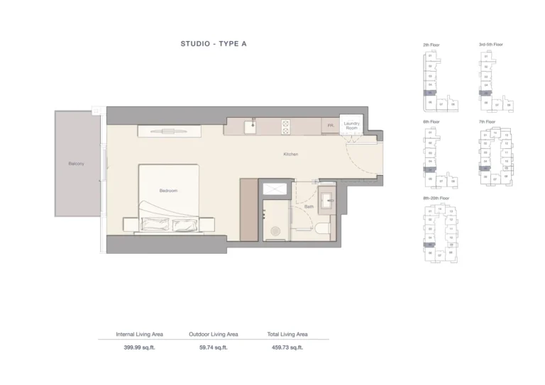 Uh East By Ellington floor plan Studio · 459 sqft