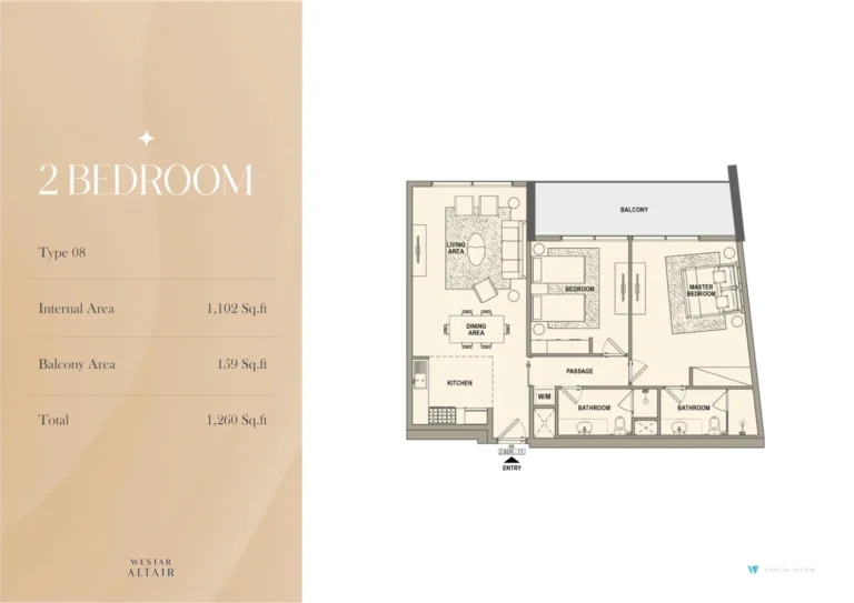 Westar Altair floor plan 2 BR · 1260 sqft