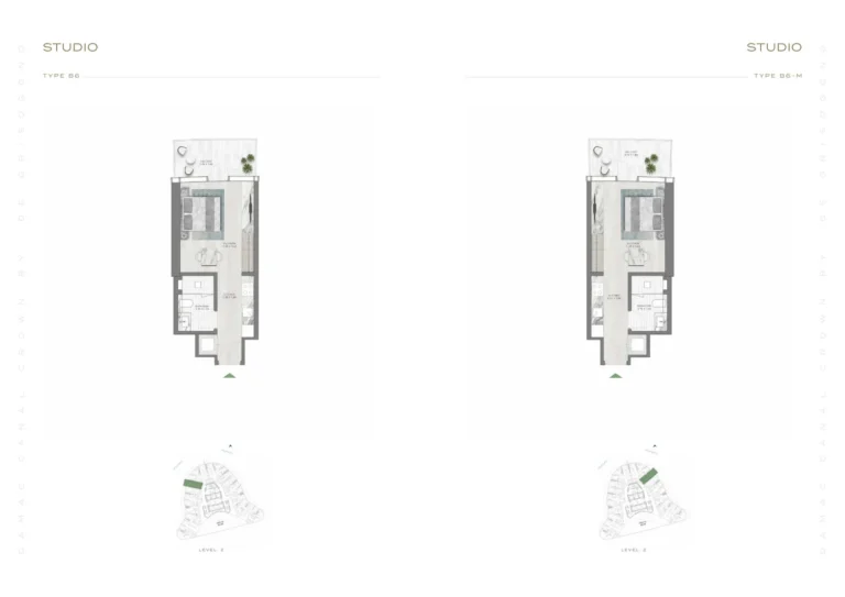 Canal Crown 2 floor plan Studio