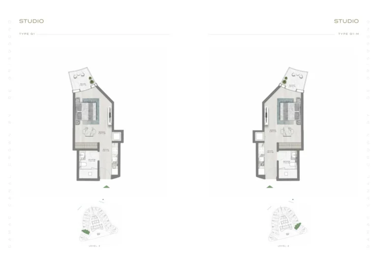 Canal Crown 2 floor plan Studio