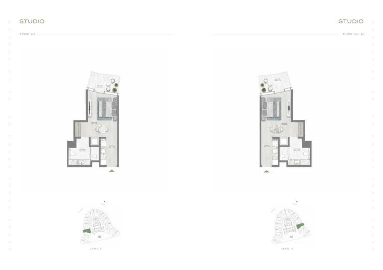 Canal Crown 2 floor plan Studio