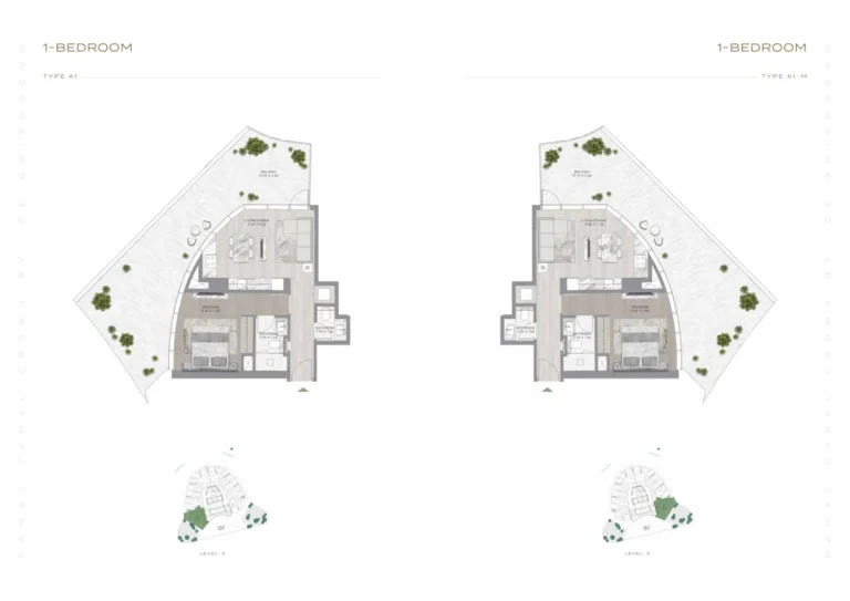 Canal Crown 2 floor plan 1 BR