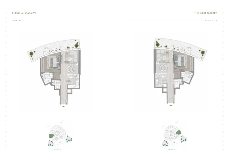 Canal Crown 2 floor plan 1 BR