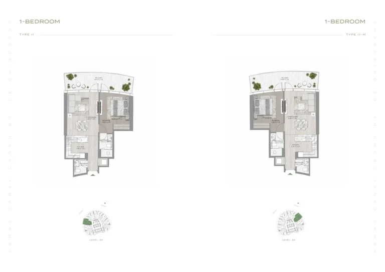 Canal Crown 2 floor plan 1 BR