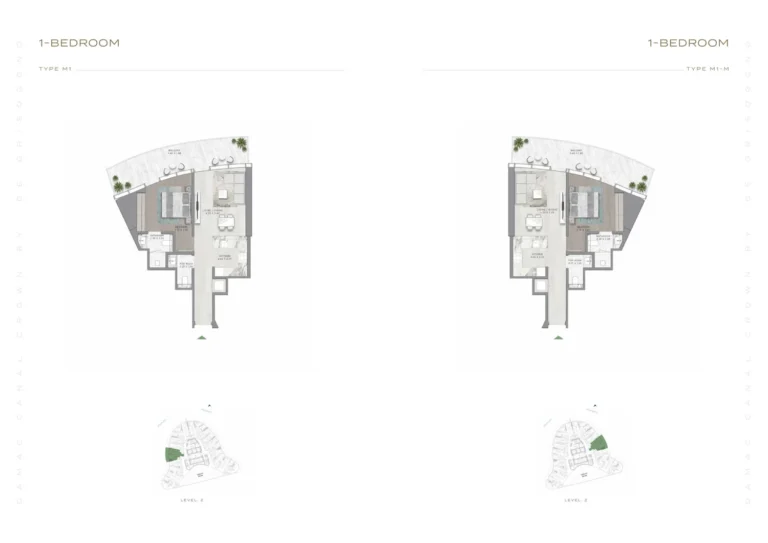 Canal Crown 2 floor plan 1 BR