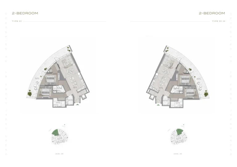 Canal Crown 2 floor plan 2 BR