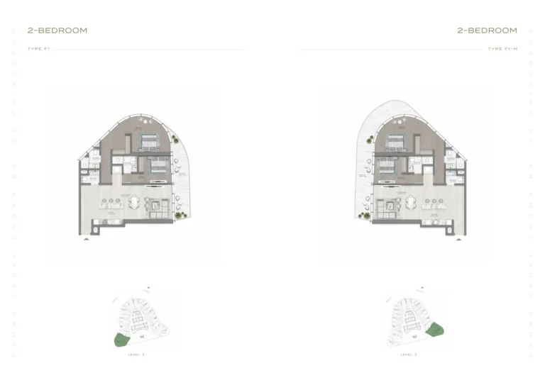 Canal Crown 2 floor plan 2 BR
