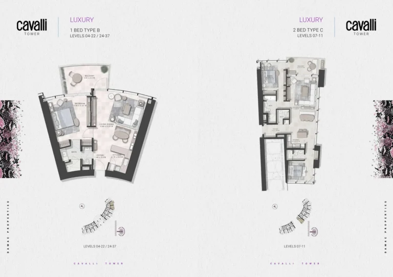 Cavalli Casa Tower floor plan 1 BR