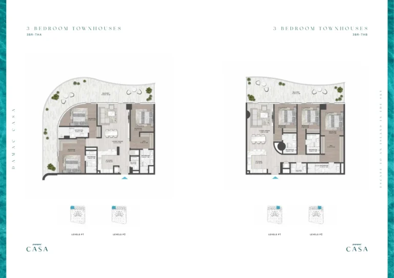 Damac Casa floor plan 3 BR