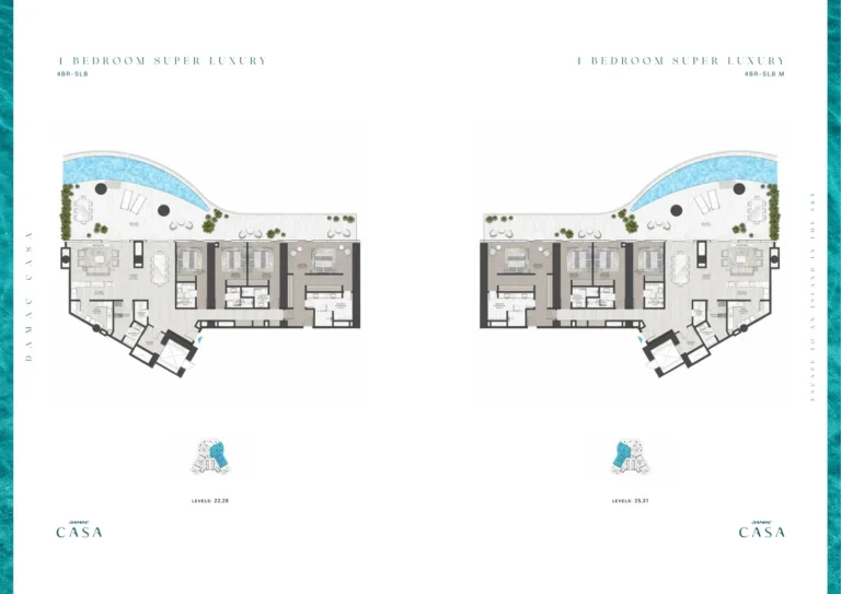 Damac Casa floor plan 1 BR