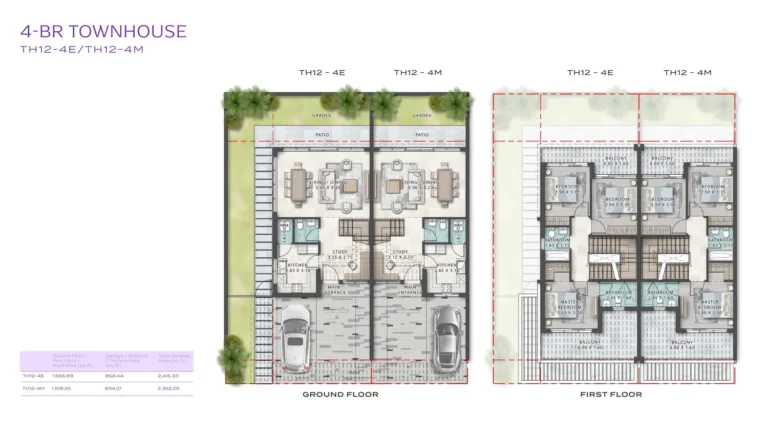 Damac Hills (2) — Violet 3 floor plan 4-спальн.