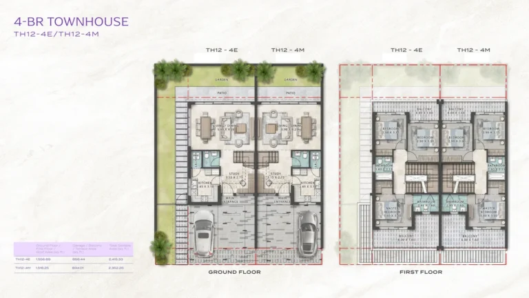 Damac Hills (2) – Violet 2 floor plan 4 BR · 2415 sqft