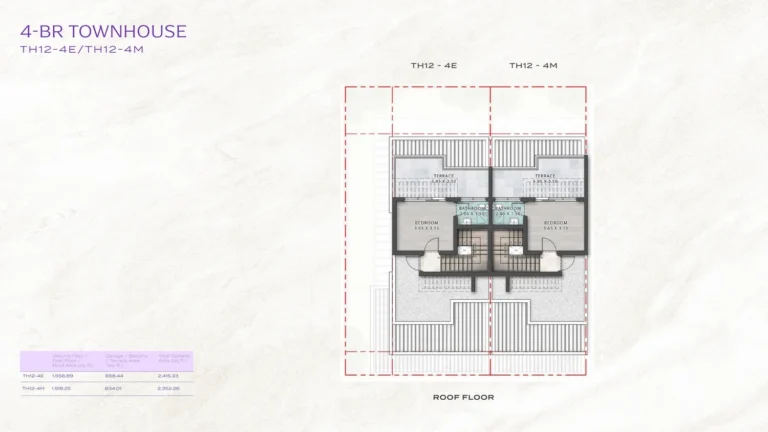 Damac Hills (2) – Violet 2 floor plan 4 BR · 2415 sqft