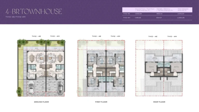 Damac Hills (2) — Violet 4 floor plan 4-спальн.