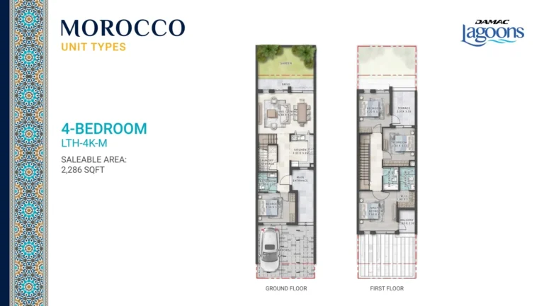 Damac Lagoons – Morocco 2 floor plan 4 BR · 2286 sqft