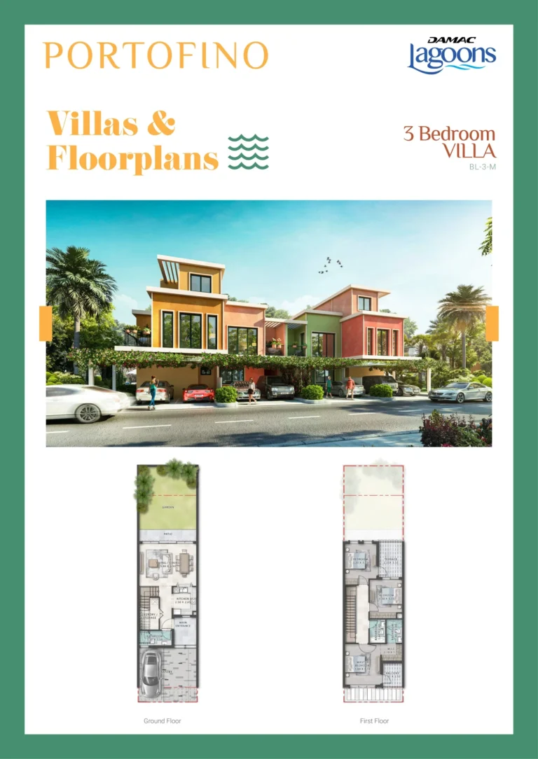 Damac Lagoons – Portofino floor plan 3 BR