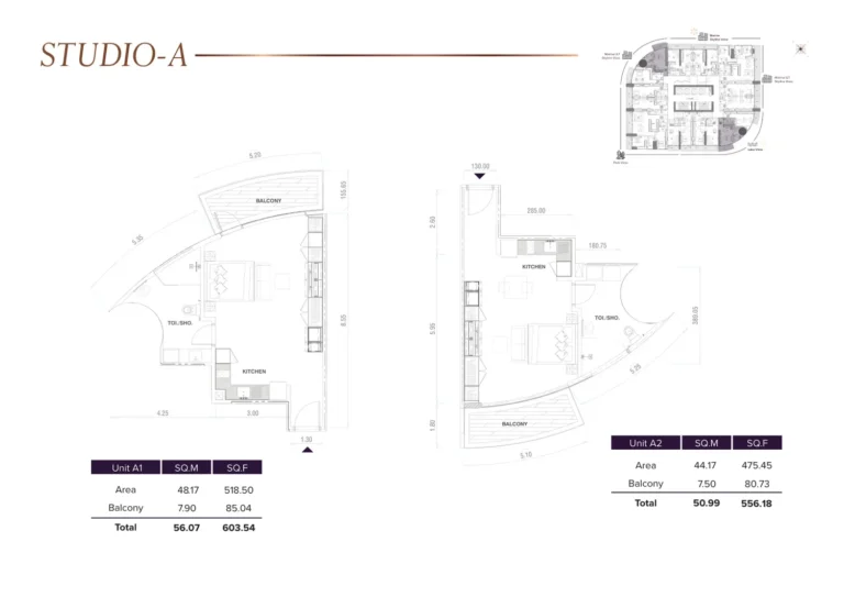 Mbl Signature floor plan Студия · 603 sqft