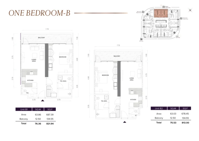 Mbl Signature floor plan 1-спальн. · 821 sqft