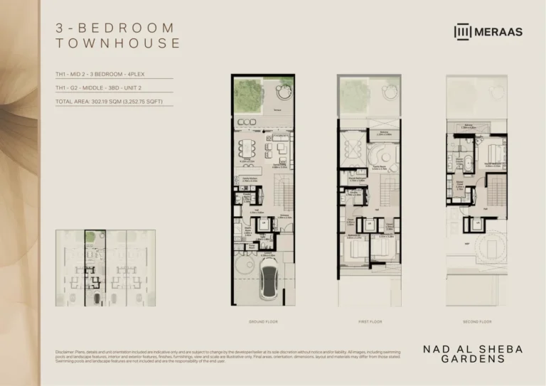 Nad Al Sheba Gardens Phase 10 floor plan 3-спальн. · 3252 кв. фут