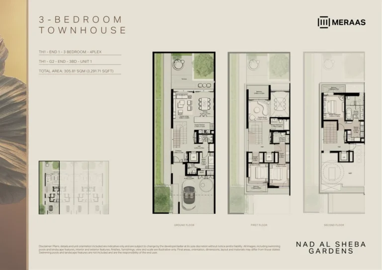 Nad Al Sheba Gardens Phase 11 floor plan 3 BR · 3291 sqft