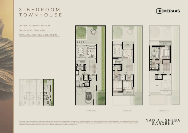 Nad Al Sheba Gardens Phase 11 floor plan 3 BR · 3290 sqft