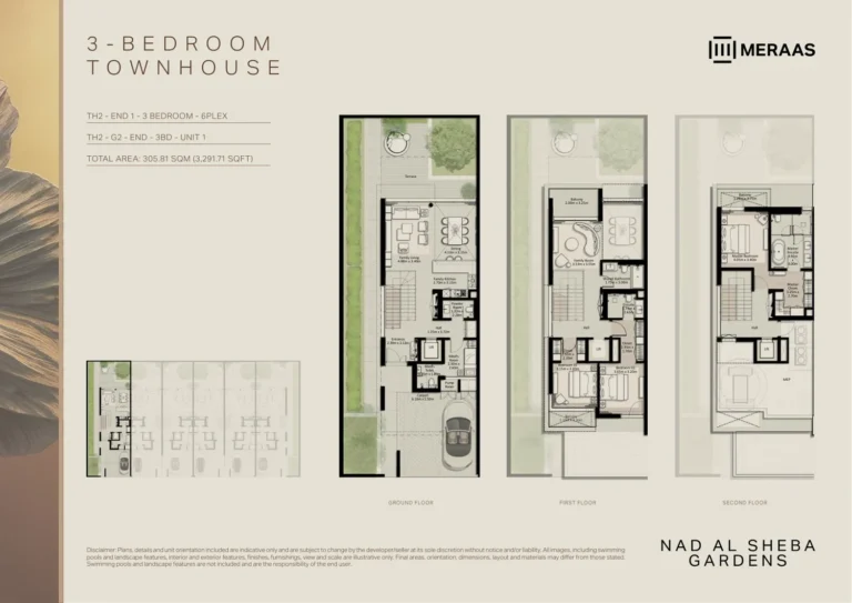 Nad Al Sheba Gardens Phase 11 floor plan 3 BR · 3291 sqft
