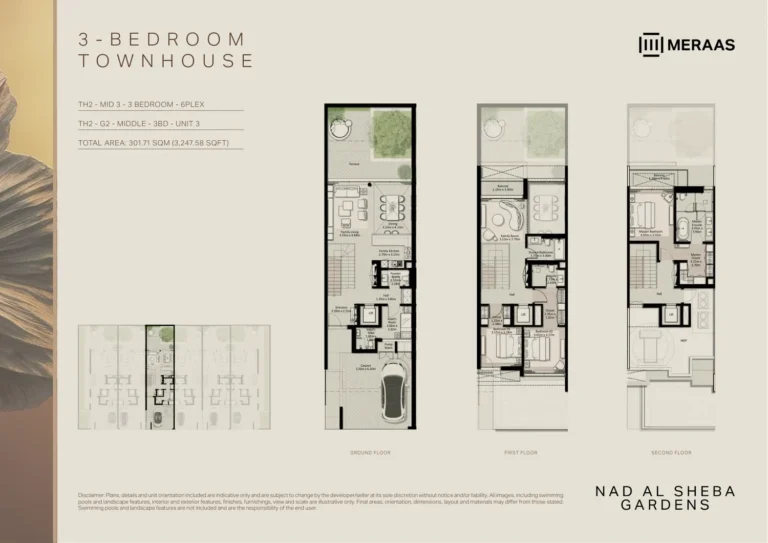Nad Al Sheba Gardens Phase 11 floor plan 3 BR · 3247 sqft