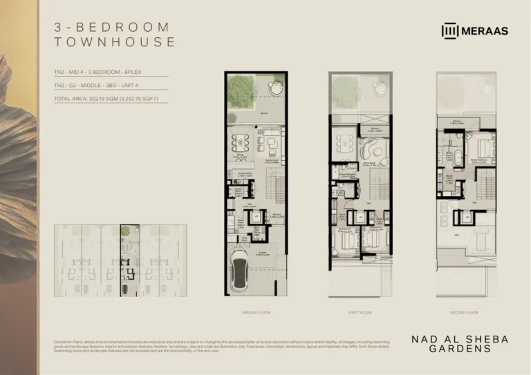 Nad Al Sheba Gardens Phase 11 floor plan 3 BR · 3252 sqft