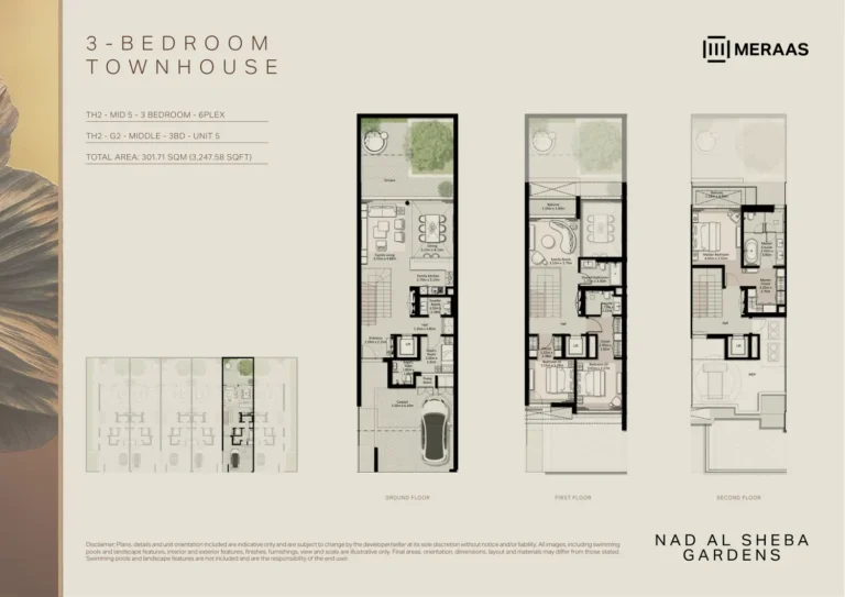 Nad Al Sheba Gardens Phase 11 floor plan 3 BR · 3247 sqft