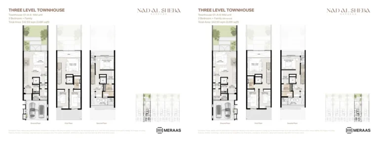 Nad Al Sheba Gardens Phase 3 floor plan 3 BR · 3691 sqft