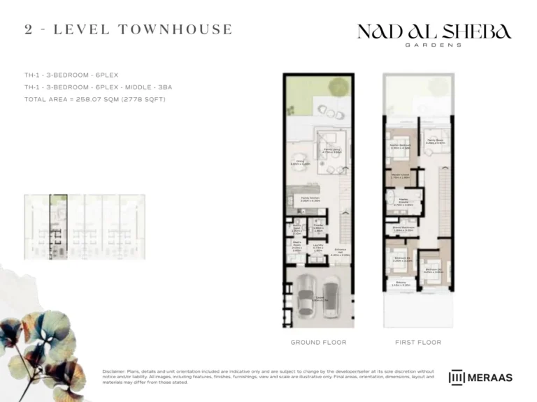 Nad Al Sheba Gardens Phase 4 floor plan 3 BR · 2778 sqft